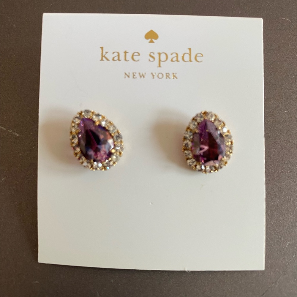 Kate Spade Tear Drop Pave Edge Stud Earrings